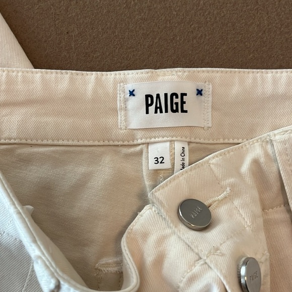 PAIGE Pleated Mayslie Double Button Jogger Jeans (Quartz Sand/Ecru) -NWOT 32 - Picture 4 of 16